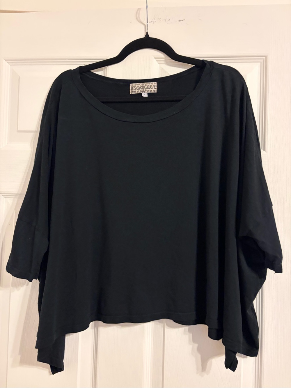 Yes, Grocery? Oversized Black Women's Tunic Top